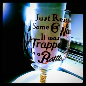 👉Trapped in a Bottle👈 Wine Glass